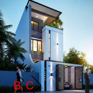 Mẫu nhà phố hướng nắng 3 tầng KT 5x20