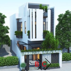Mẫu nhà phố hướng nắng 3 tầng KT 7x18
