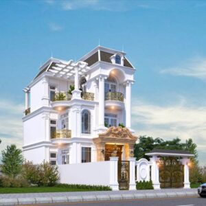 Trang trí mặt tiền nhà ống 3 tầng đẹp theo xu hướng 2023