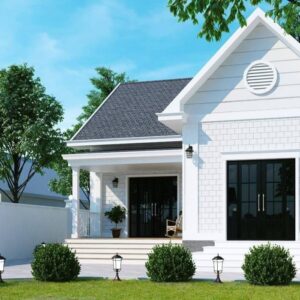 nhà cấp 4 chữ L mái tôn