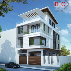Mẫu nhà phố kiểu hiện đại 2 mặt tiển  4 tầng KT 9x20
